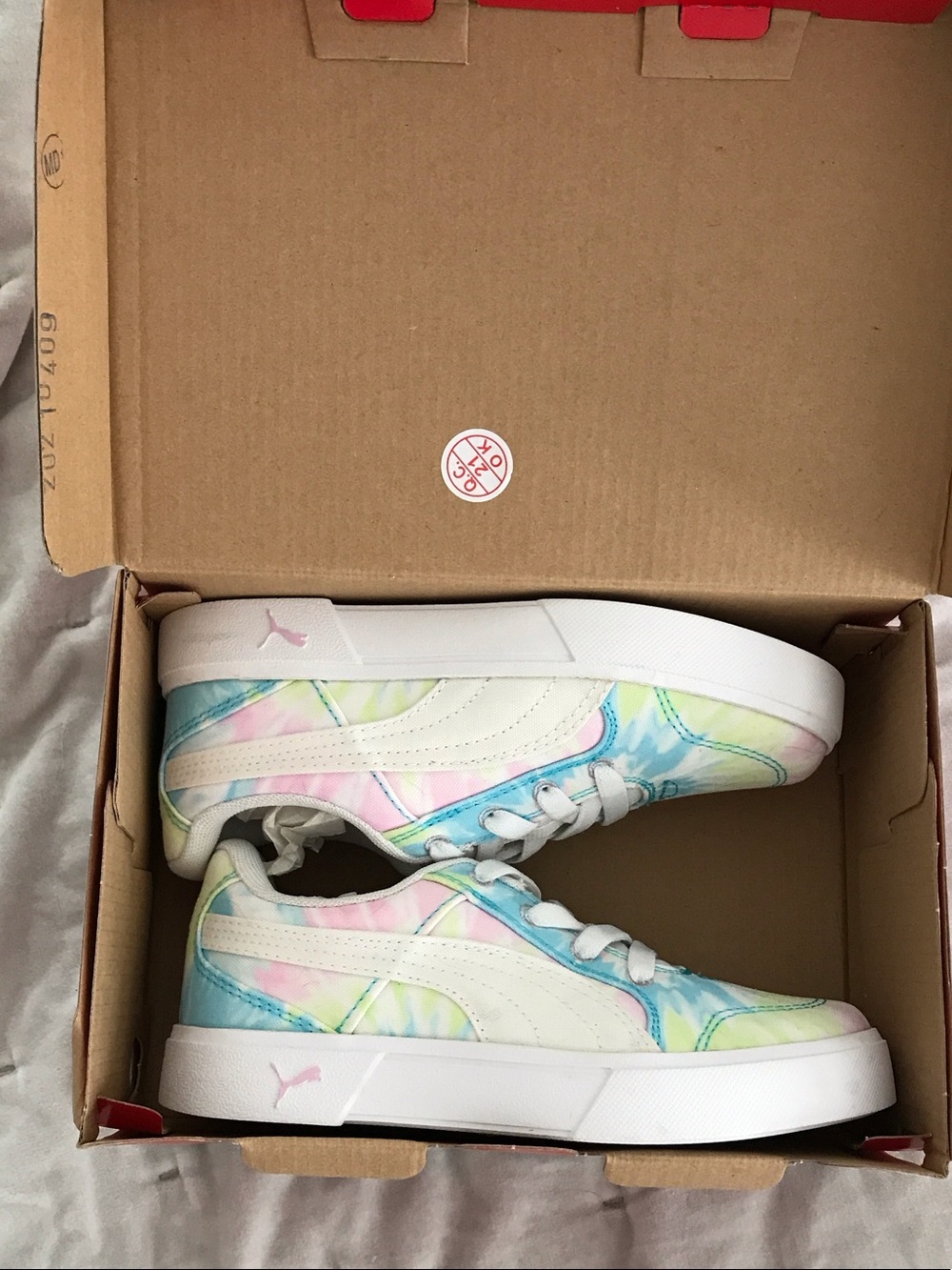 Little Kids Pastel Tie-Dye Low Top Sneakers - White, Pink, Blue, Yellow, Green